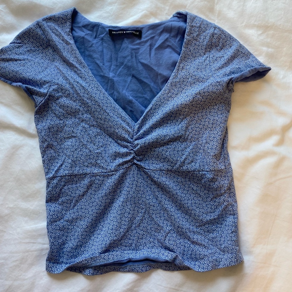 Brandy Melville Blue Floral Top